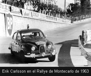 Erik Carlsson en el Rallye de Montecarlo de 1963