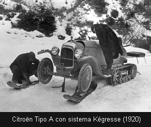 Citroën Tipo A con sistema Kégresse (1920)