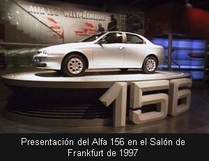 Presentación del Alfa 156 en el Salón de Frankfurt de 1997