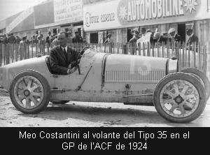 Meo Costantini al volante del Tipo 35 en el GP de l’ACF de 1924