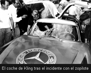 El coche de Kling tras el incidente con el zopilote